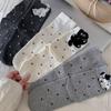 25 Calcetines Nuevos de Otoño con Lunares y Felpa de Gato Estilo Coreano para Mujer Calcetines de Media Pantorrilla Sin Costuras Calcetines de Felpa Lindos de Dibujos Animados para Mujer
