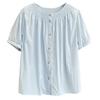 200kg irmã gorda plus size feminino verão nova casual solto bolha manga camisa camisa Joker 4155