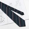 Corbata Jk Estilo Universitario Corbata Rayada Japonesa Accesorio para Camisa de Uniforme Material Escolar Atada a Mano Azul Oscuro Básica Versátil