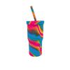 Taza de café de silicona, taza de agua plegable de silicona, taza de bolsillo con tapa y pajita, taza de viaje portátil de 950 ml