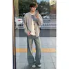 Suéter cárdigan Cleanfit gris claro para hombre, tejido casual de otoño de corte holgado con un toque de alta gama, chaqueta elegante y casual