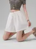 Shorts Transpirables de Lino Tencel para Mujer con Cintura Elástica y Cordón, Talla Grande, Adecuados para Cuerpo Tipo Pera, Cubren Cadera, Adelgazantes, Pantalones Casuales para Salir