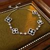 Pulseira de Trevo de Quatro Folhas com Zircônia, Design Versátil, Pulseira Fashion para o Dia a Dia, Luxo Leve, Joias de Alta Qualidade para Mulheres Atacado