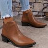 Outono 2024 Novos tamanhos grandes Botas femininas de comércio exterior Totem Costura Salto quadrado pontudo Botas Chelsea tamanho grande Martins