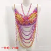 Cadena para el Cuerpo de Perlas Hecha a Mano Transfronteriza Europea y Americana para Aliexpress Top Halter Ropa de Abrigo Discoteca Transmisión en Vivo Ropa de Chica Popular