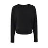 Suéter de Punto Minimalista de Cuello Redondo y Manga Larga Otoño Nuevo Versátil Holgado Adelgazante Color Sólido Camisa Base para Mujer