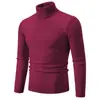 Comércio Exterior 2025 Outono e Inverno Novo Suéter Masculino Simples de Cor Pura Moda Masculina Casual Gola Alta Suéter para Usar por Baixo