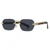 Transfronterizos Ins Estilo Callejero de Moda Encanto Moderno Montura Estrecha Sin Marco Gafas de Sol Pequeñas Gafas de Sol Europeas y Americanas 9809