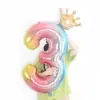 Globos de números 0-9 en degradado rosa de 40 pulgadas para fiesta de cumpleaños, decoración de fondo de escenario para reunión anual de empresa