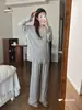 Traje Perezoso de Encaje Jieaina Estilo Deseo Puro para Mujer, Nuevo Modal de Primavera Dulce Suelto Ropa de Casa