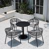 Mesa y Sillas de Exterior Modernas y Sencillas Combinación Patio Jardín Balcón Restaurante Cafetería Mimbre Tejido con Cuerda Mesa y Sillas de Comedor de Ocio