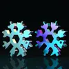 Herramienta Multifuncional de Llave Copo de Nieve, Llave Hexagonal Octagonal de Acero, Ligera y Portátil, Mini Llave Universal 18-en-1