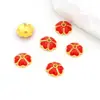 Fornecimento Direto da Fábrica Suporte de Flor com Gotejamento de Óleo em Ouro 18K Chapéu de Flor Cloisonné Esmalte Azul Queimado Pulseira Colar Espaçador com Contas C23