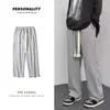 Pantalones deportivos para hombre talla grande estilo americano, pantalones rectos de pierna ancha, estilo ins de alta costura, pantalones casuales modernos y versátiles para primavera y otoño