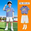 Camiseta de marinheiro listrada azul e branca de manga curta para alunos do ensino fundamental atividades de jardim de infância conjunto de uniforme de classe patriótico saia plissada meninos meninas t