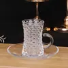 Comercio Exterior Estilo Turco Taza con Asa de Vidrio Taza para Té Negro Taza de Café Juego de Té Kung Fu Taza de Té con Asa Copa de Vino Asa Rota