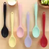 Colher de silicone tudo-em-um transfronteiriça, colher de cozinha de silicone de grau alimentício, colher coadeira de cozinha, colher para misturar salada