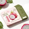 Etiqueta de bolsa de snack de fruta rosa brillante, pegatina autoadhesiva impermeable de vinilo anti-falsificación, adecuada para pitahaya deshidratada