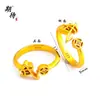 Anillo con un Apellido Aleatorio de los Cien Apellidos Familiares, Enviado con un Apellido Aleatorio, Diseño de Nicho, Moderno, Sencillo, Alto Valor Estético, Anillo Ajustable con Diseño de Moneda de Cobre