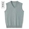 Chaleco de Lana Nuevo Estilo Otoño e Invierno para Hombres de Mediana Edad y Mayores Chaleco de Punto sin Mangas Jersey Pullover Jacquard Liso Fabricante