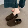 Mules de mujer sin cordones estilo Birkenstock de suela gruesa que aumentan la altura, colección otoño/invierno 2026, mules con forro de felpa