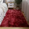 Alfombra Gruesa de Lana de Seda Tie-dye Cobertura Total para Sala de Estar Alfombra de Sofá Alfombra Larga de Pelo para Mesita de Noche de Dormitorio Otra Lana