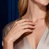 Comércio Exterior Atacado Anel de Moissanita de Luxo Leve de Alta Qualidade para Mulheres, Anel de Personalidade Simples Bolha de Prata de Lei S925, Acessório de Moda