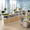 Archivero de Madera para Oficina Hecho a Medida Moderno Minimalista Gabinete de Almacenamiento de Documentos de Trabajo de Pie Montado en Pared con Ranuras para Plantas Verdes