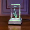Cubos de Cristal Luminoso para Violino Transfronteiriços Enfeites de Luz Noturna Artesanato em Escultura Presentes de Feriado Atacado