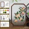 Bandeja de té con pintura de esmalte cloisonné, kit de materiales DIY, bandeja de vidrio cloisonné, actividad artesanal tradicional, regalo para el Festival de Medio Otoño