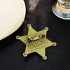 Broche Insígnia de Policial Criativa Transfronteiriça Europeia e Americana, Broche de Acessórios para Roupas Comemorativo de Medalha Estrela de Seis Pontas Personalizada Retro