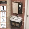 Gabinete de Baño de Vidrio con Puerta, Aluminio Montado en Pared, Ahorrador de Espacio para Apartamentos Pequeños, Borde Estrecho, Gabinete para Lavabo de Balcón de Baño, Gabinete con Espejo de Tocador