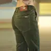 Pantalones Casuales de Pana para Hombre para Primavera y Otoño, Corte Recto Ajustado, Nuevo Estilo 2026, Pantalones Largos Elásticos Forrados de Polar para Negocios