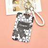 Estuche para tarjetas con diseño de conejo y flores para estudiantes, para control de acceso de autobús y metro, funda protectora duradera para tarjetas IC, venta al por mayor, comercio exterior transfronterizo.