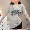 Blusa Casual Coreana Estampada de Manga Corta Talla Plus para Mujer Camiseta de Verano Estilo Perezoso para Mujeres Gorditas Corte Holgado Top para Cubrir