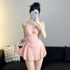 Traje de baño para mujer 2025 Nuevo de una pieza estilo falda conservador que cubre el cuerpo aspecto adelgazante Estudiante chica Ángulo plano Traje de baño de vacaciones Deseo puro