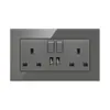 Hong Kong e Macau Exportador Vidro Cinza USB com Painel de Cinco Furos Fabricante Atacado Doméstico Duplo Transfronteiriço Multifuncional Tipo 86