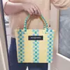Ins Celebridade da Internet Tailândia Chiang Mai Férias Lazer Bolsa Artesanal Rattan Tecido Bolsa Feminina Cesta de Vegetais Bolsa de Mão