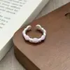 Anillos de Apilamiento Huecos de Esmalte de Flor de Mariposa Dulces y Modernos para Mujer con Diseño Único