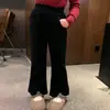 Calça de Cor Sólida com Forro de Fleece, Renda nas Bainhas e Levemente Flare para Bebês Meninas, Versátil e Quente, Nova Coleção Outono/Inverno 2026