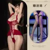 Ropa Interior Sexy Spring Mountain Dream con Bordado de Encaje, Diseño Hueco sin Espalda, Atractivo Estilo sin Cierre en la Entrepierna, Realce para Pecho Pequeño, Provocativo y Sedoso