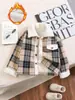 Ropa para niños, chaqueta de verano para niños, chaqueta con forro polar para niños, chaqueta gruesa de forro polar, chaqueta cálida a cuadros con forro polar para niños