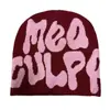Venda Quente Transfronteiriça MEA CULPA Moda Coreana Joker Outono e Inverno Hip Hop Tendência Europeia e Americana Chapéu de Tricô Jacquard com Letras