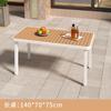 Mesa e Cadeira Modernas para Lazer ao Ar Livre Combinação de Mesa e Cadeira Metal Proteção Solar e à Prova d'Água Mesa Retangular para Pátio Varanda de Casa Conferência