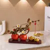 Adorno de Caqui para la Buena Fortuna - Decoración Estilo Chino Nuevo para Sala de Estar, Entrada, Mueble de TV - Regalo de Inauguración para Atraer Riqueza