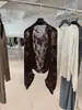 DestacadoYuran 26 Colección Primavera/Verano Nuevo Cardigan de Punto Grueso de Hilo de Algodón Hueco Tejido a Mano de Manga Larga Oversized