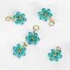 Acero Inoxidable Flor de Cristal Margarita Cristal Cuentas Colgante DIY Aretes Collar Pulsera Accesorios de Joyería
