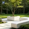 Asiento de Esquina en Forma de L de Hormigón Prefabricado Piedra Artificial Silla de Ocio Hormigón UHPC Asientos Paisajísticos Fábrica de Procesamiento