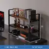 Organizador de mesa estilo e-sports estante de mesa prateleira de armazenamento para mesa de computador prateleira de vários níveis para dormitório estante pequena simples