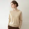 Novo modelo de inverno, suéter de tricô com capuz 100% caxemira pura para mulheres, casual e relaxado, adequado para usar em camadas ou sozinho, suéter de corte solto
